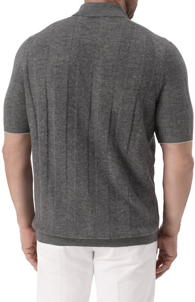 Рубашка изо льна и хлопка BRUNELLO CUCINELLI, арт. M2L707805, фото 4