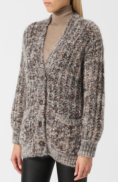 Вязаный кардиган с накладными карманами BRUNELLO CUCINELLI, арт. M4K336316, фото 3