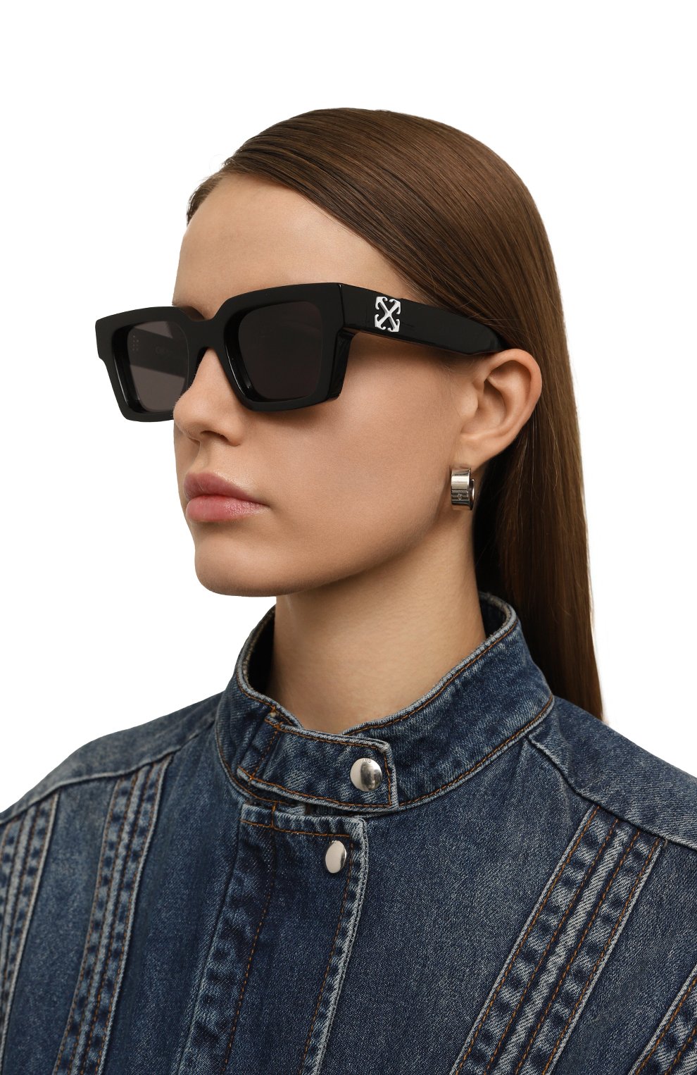 Солнцезащитные очки OFF-WHITE черного цвета по цене 33750 руб., арт. 0ERI126/1007, фото 2 Солнцезащитные очки OFF-WHITE, арт. 0ERI126/1007, фото 2