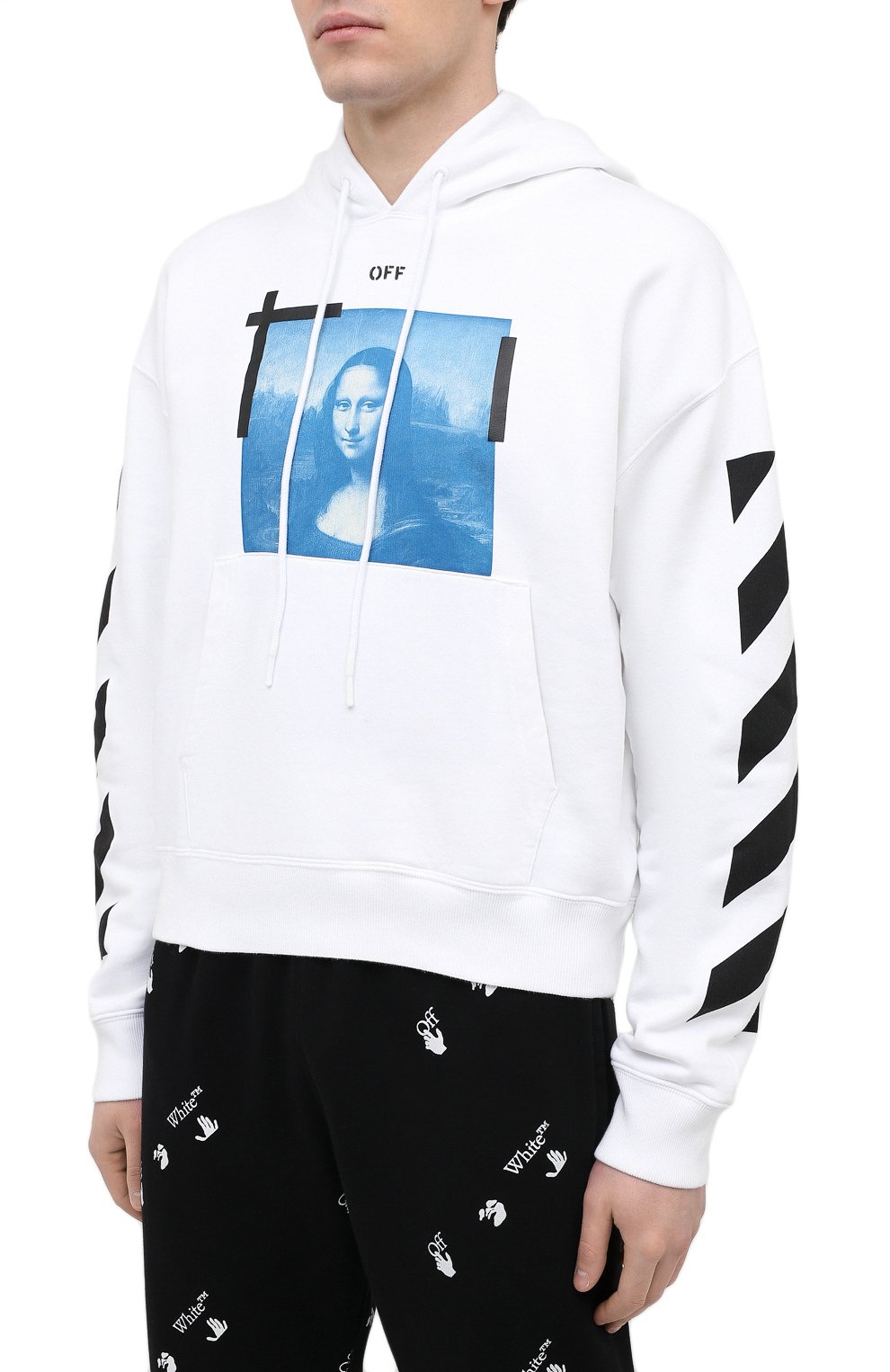Хлопковое худи OFF-WHITE белого цвета по цене 49950 руб., арт. 0MBB037R21FLE001, фото 3 Хлопковое худи OFF-WHITE, арт. 0MBB037R21FLE001, фото 3