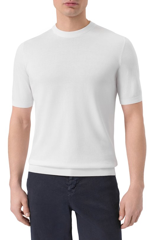 Хлопковый джемпер Fedeli MU0D8014/GIZA LIGHT DUSTY Белый  MU0D8014/GIZA LIGHT DUSTY Фото 3