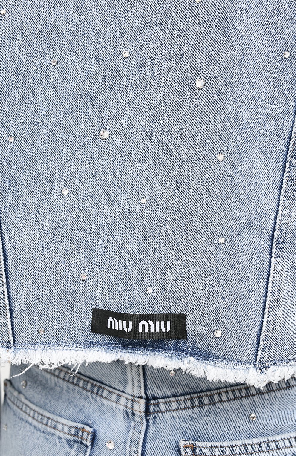 Джинсовая куртка MIU MIU голубого цвета по цене 165000 руб., арт. GWB082-1XD3-F0013, фото 6 Джинсовая куртка MIU MIU, арт. GWB082-1XD3-F0013, фото 6