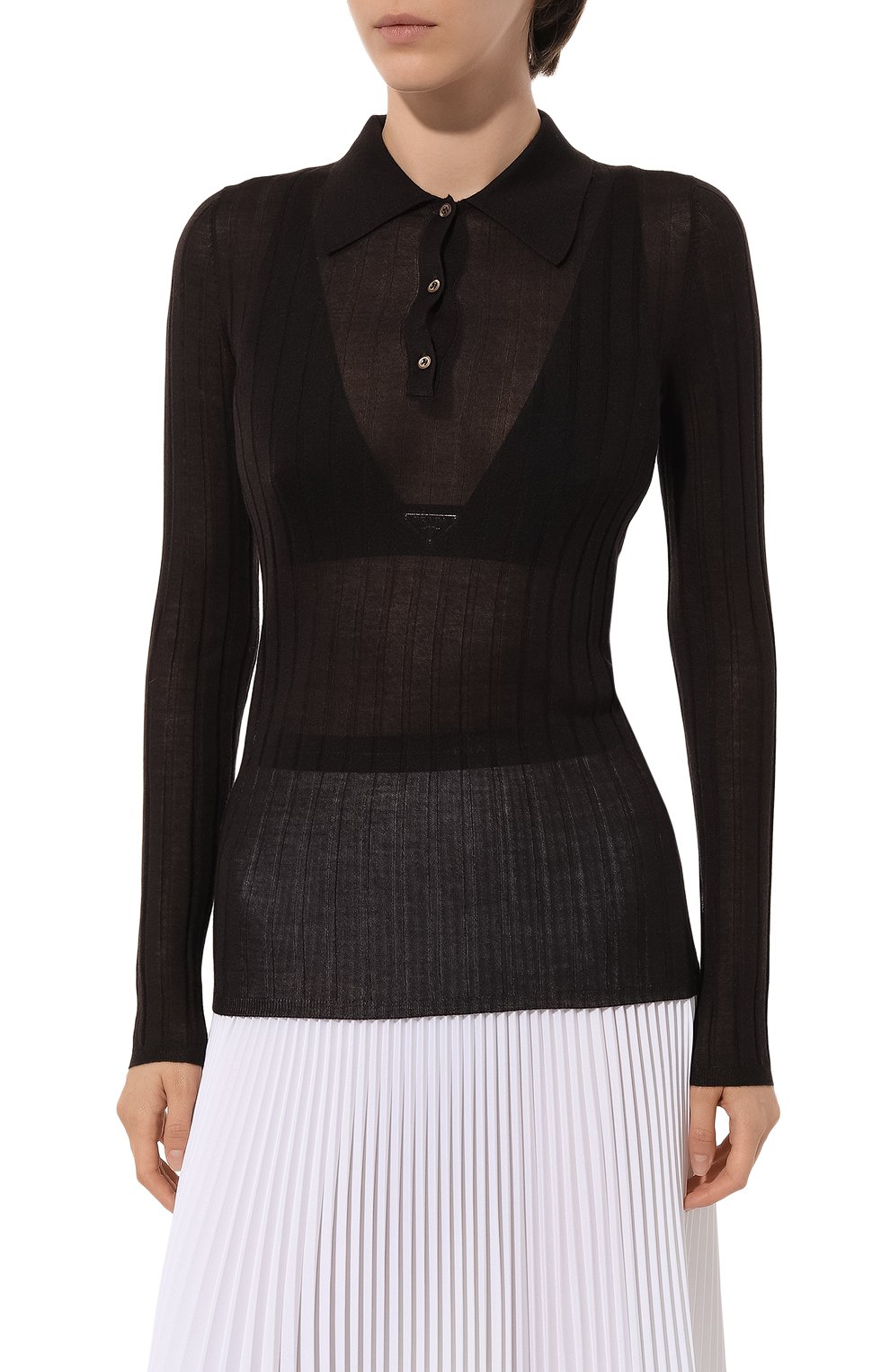 Поло из кашемира и шелка PRADA, арт. P24A1O-5U4-F0324-201, фото 3