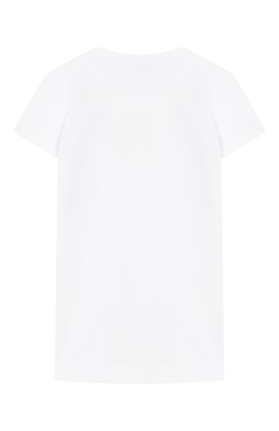 Хлопковая футболка MONNALISA белого цвета по цене 8300 руб., арт. 11G605, фото 2 Хлопковая футболка MONNALISA, арт. 11G605, фото 2