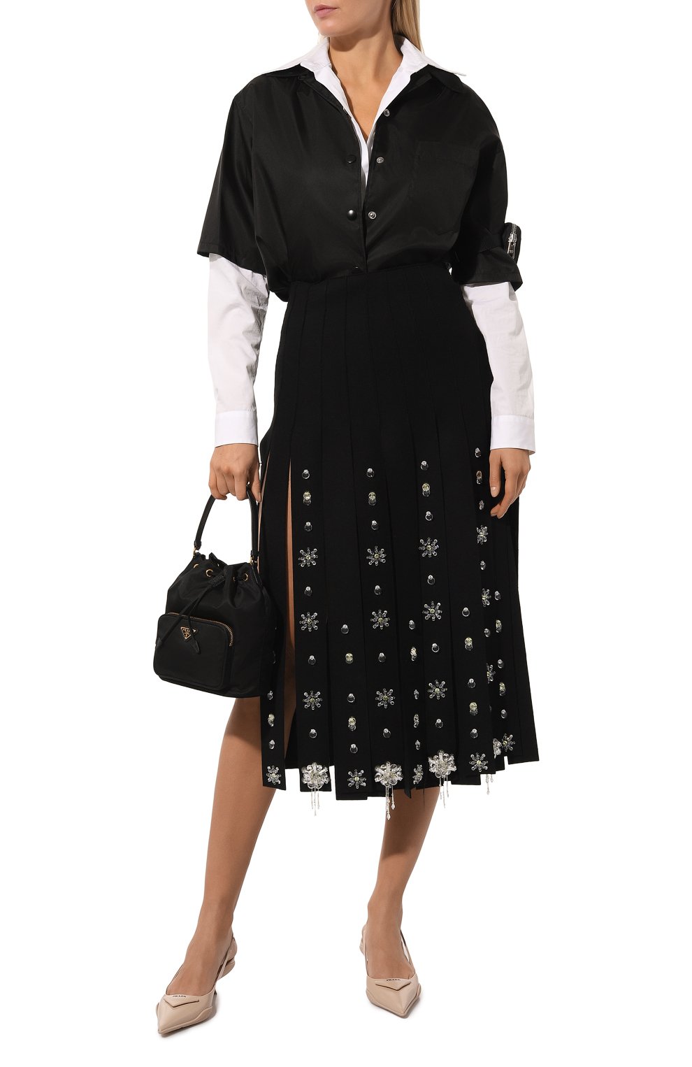 Шерстяная юбка PRADA, арт. P126SR-1X1O-F0002-202, фото 2