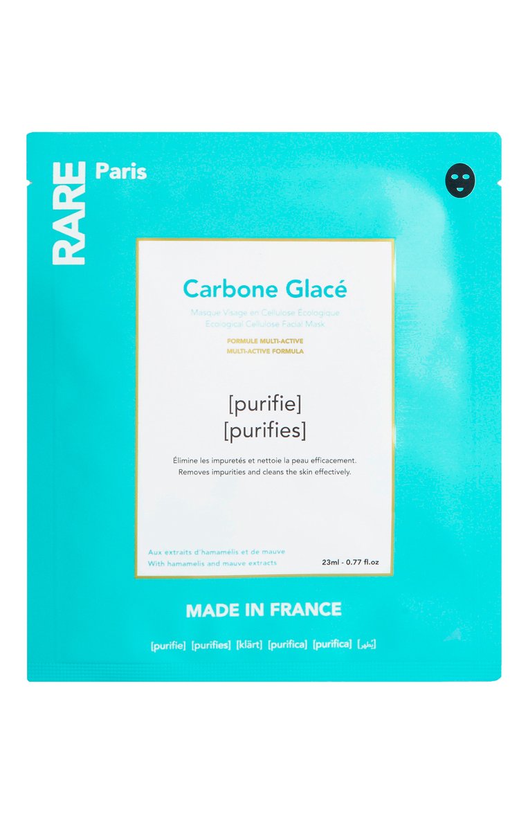 Очищающая тканевая маска для лица carbone glacé (23ml) RARE PARIS бесцветного цвета, арт. 3701213800148 | Фото 1 (Тип продукта: Маски, Тканевые; Назначение: Для лица; Региональные ограничения белый список (Axapta Mercury): Н�е проставлено; Нос: Не проставлено; Обьем косметики: 23ml)