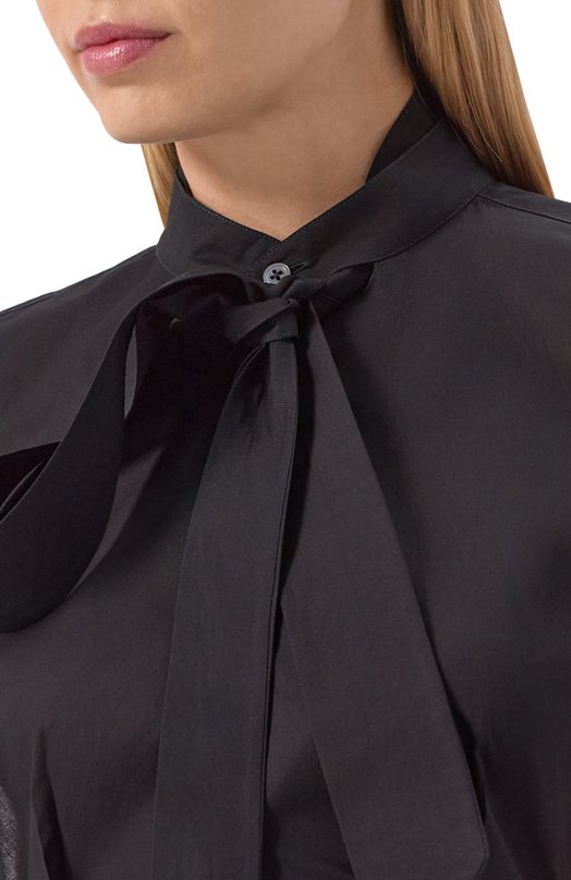 Хлопковый топ Ann Demeulemeester B0013809/FA026 Чёрный  B0013809/FA026 Фото 5