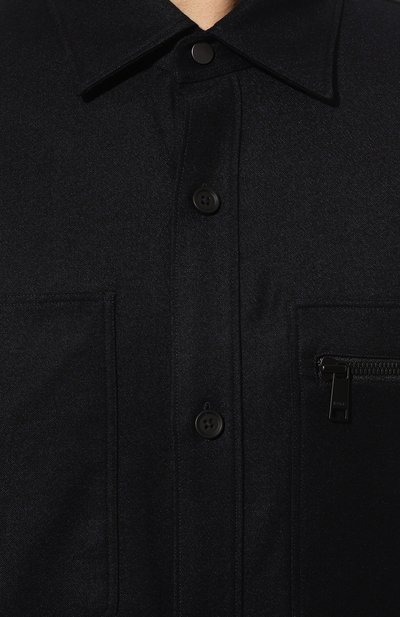 Шерстяная куртка-рубашка ZEGNA темно-синего цвета по цене 87550 руб., арт. UCV01A6/S0TM2, фото 5 Шерстяная куртка-рубашка ZEGNA, арт. UCV01A6/S0TM2, фото 5