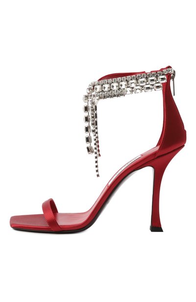Текстильные босоножки verity 100 JIMMY CHOO, арт. VERITYSANDAL100SAT, фото 4
