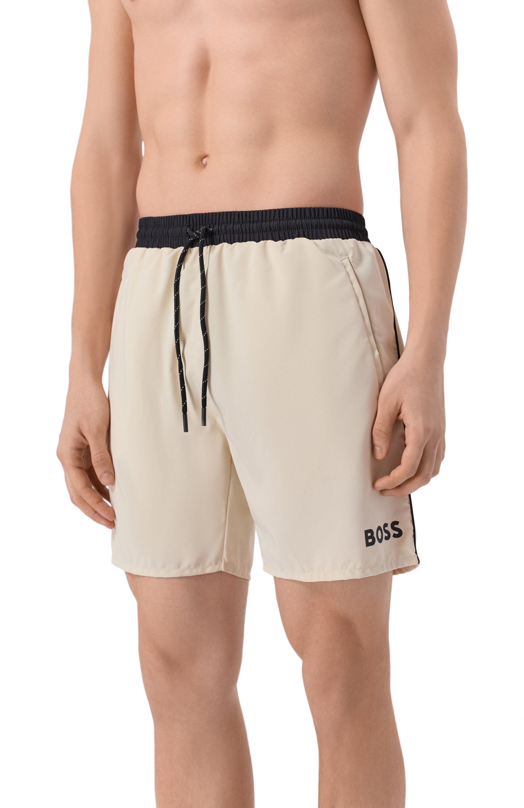 Плавки-шорты BOSS светло-бежевого цвета по цене 6995 руб., арт. 50514429, фото 2 Плавки-шорты BOSS, арт. 50514429, фото 2