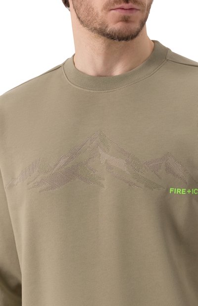 Хлопковый свитшот BOGNER FIRE+ICE хаки цвета по цене 18400 руб., арт. 84307936, фото 5 Хлопковый свитшот BOGNER FIRE+ICE, арт. 84307936, фото 5