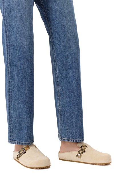 Замшевые сабо urchin BURBERRY кремового цвета по цене 77900 руб., арт. 8106114, фото 3 Замшевые сабо urchin BURBERRY, арт. 8106114, фото 3