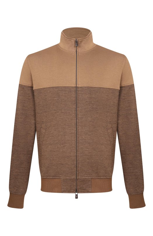 Толстовка из хлопка и льна Capobianco 20M453.DH00._001 Коричневый 20M453.DH00._001