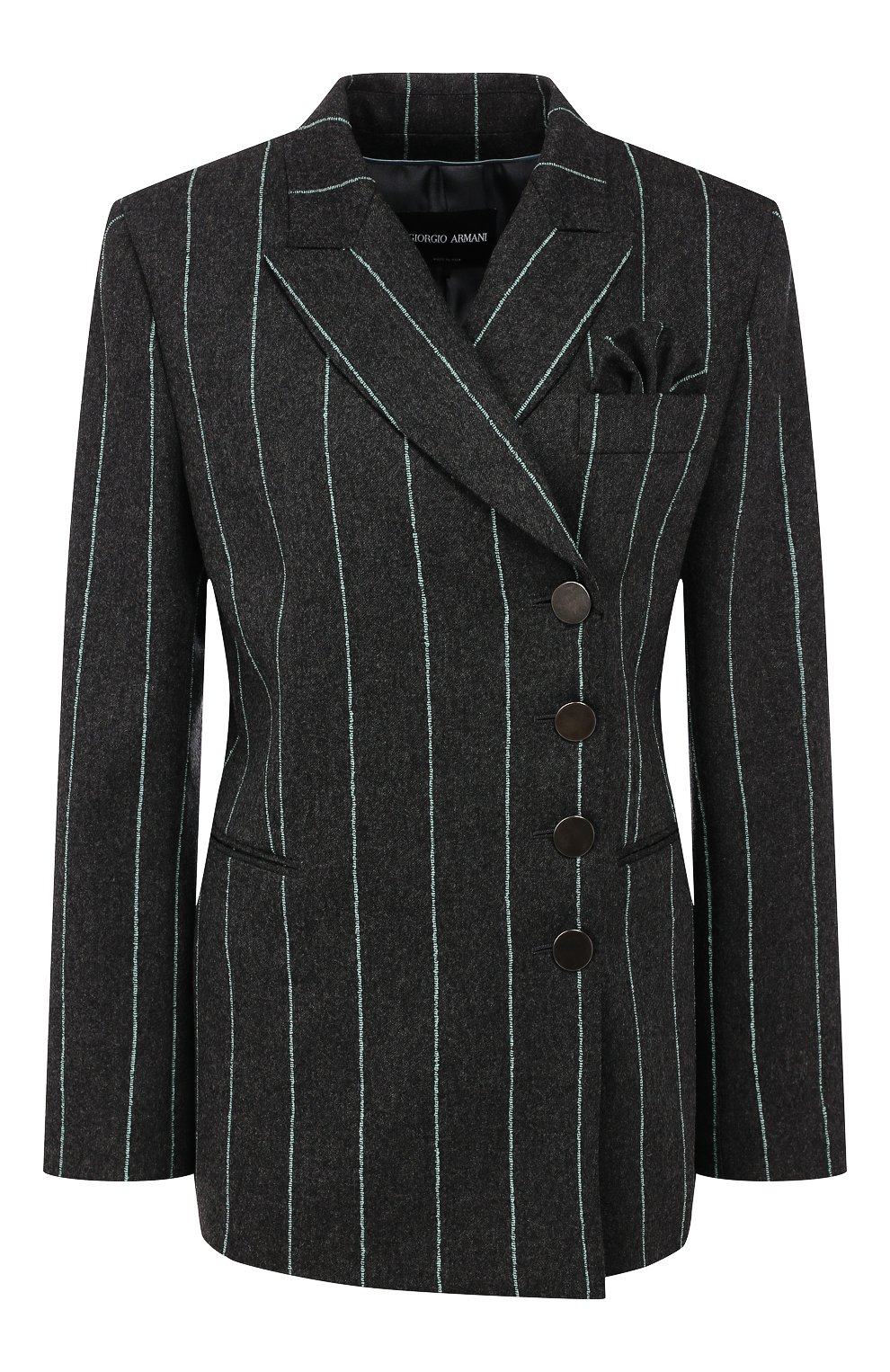 Шерстяной жакет GIORGIO ARMANI голубого цвета по цене 268000 руб., арт. 9WHGG09A/T016P, фото 1 Шерстяной жакет GIORGIO ARMANI, арт. 9WHGG09A/T016P, фото 1