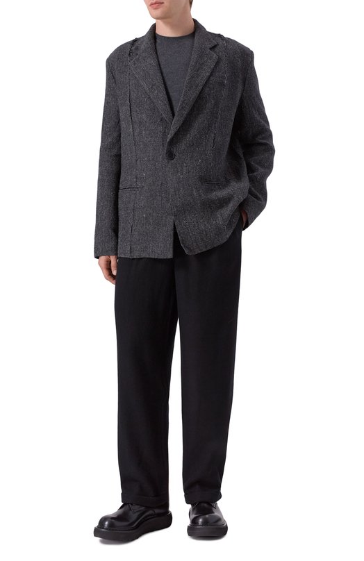 Пиджак из шерсти и льна Andrea Ya'aqov 25MSAP45B/W00L LINEN Серый  25MSAP45B/W00L LINEN Фото 2