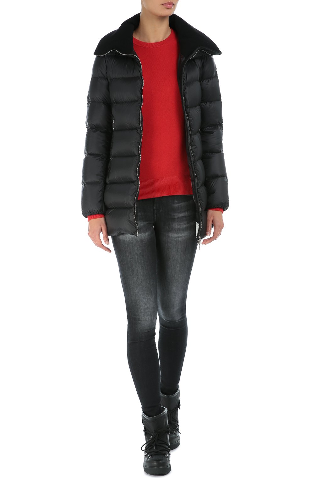 Стеганый удлиненный пуховик с высоким воротником MONCLER, арт. B2-093-46833-45-53048, фото 2