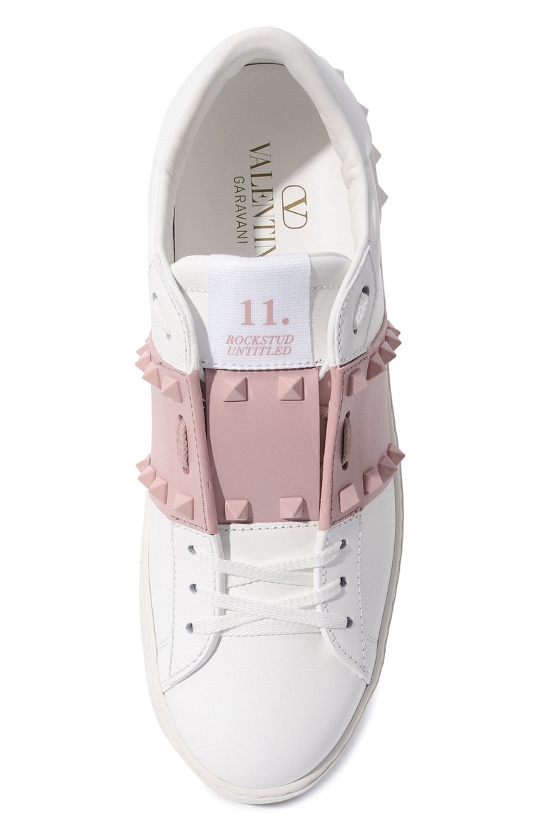 Женские кожаные кеды rockstud entitled VALENTINO белого цвета, арт. 3W0S0A01/LTU | Фото 6 (Подошва: Платформа; Материал внутренний: Натуральная кожа; Материал утеплителя: Без утеплителя; Стили: Кэжуэл; Материал внешний: Натуральная кожа; Кросс-КТ: Низкие)