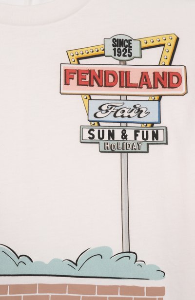 Хлопковая футболка FENDI, арт. JMI526/AY8D/8A-12+, фото 3