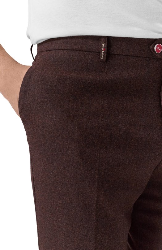 Шерстяные брюки Kiton UFPPER/ZIP Коричневый  UFPPER/ZIP Фото 5