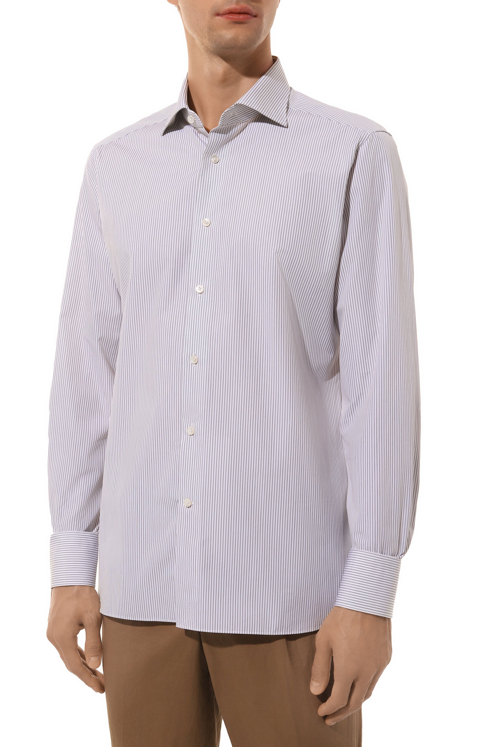 Хлопковая рубашка ZEGNA, арт. 701049A7/9MS0BA, фото 3