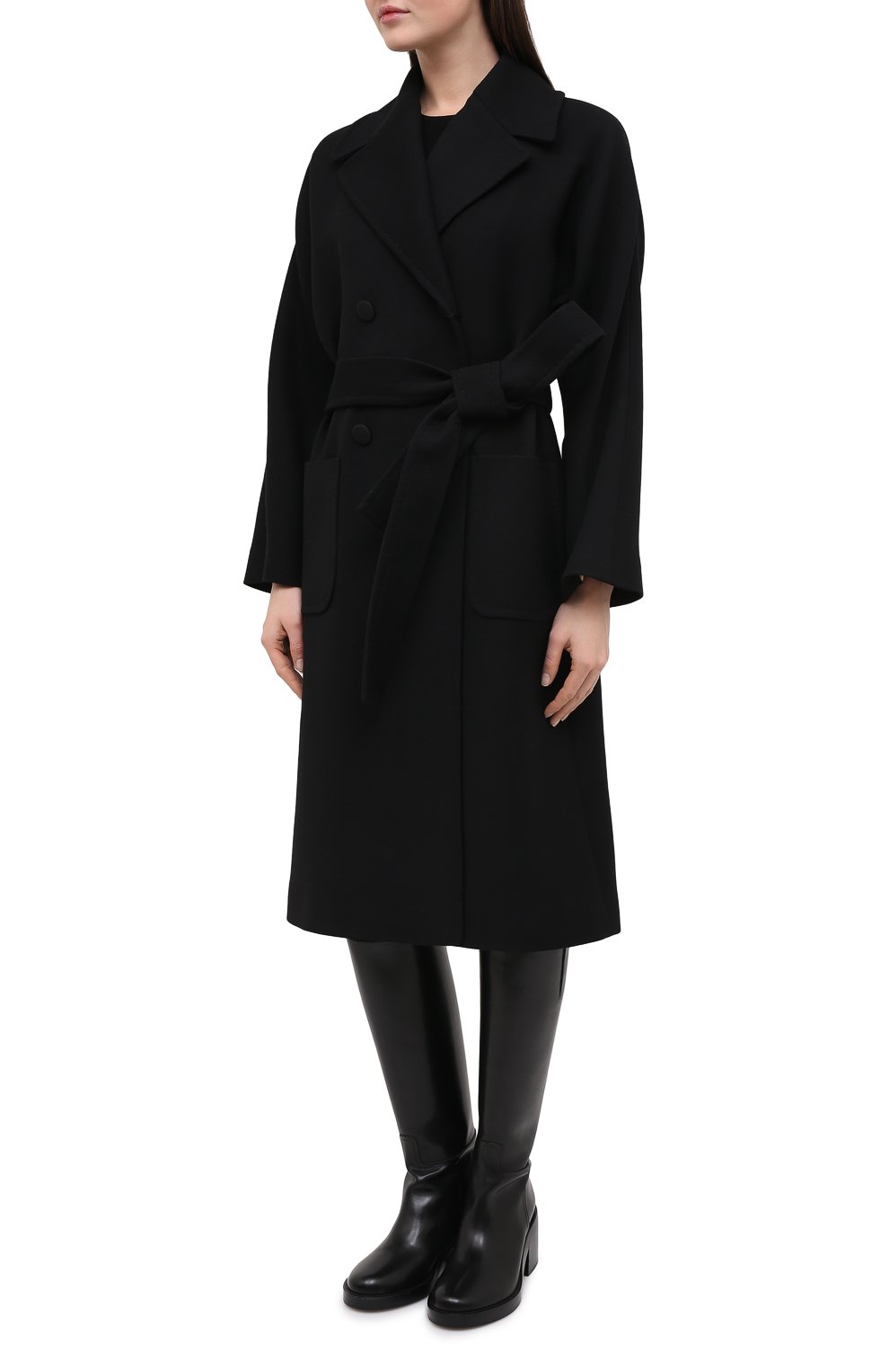 Шерстяное пальто DOLCE & GABBANA черного цвета по цене 279500 руб., арт. F0AJ0T/FU2TS, фото 3 Шерстяное пальто DOLCE & GABBANA, арт. F0AJ0T/FU2TS, фото 3