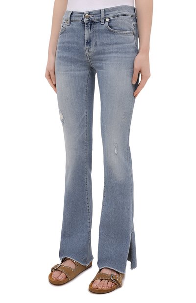 Джинсы 7 FOR ALL MANKIND голубого цвета по цене 24100 руб., арт. JSWB1200LS, фото 3 Джинсы 7 FOR ALL MANKIND, арт. JSWB1200LS, фото 3