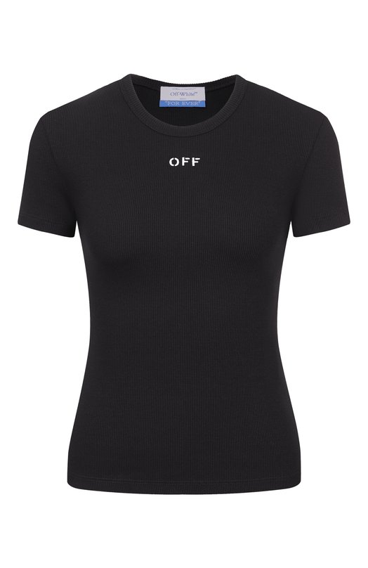 Хлопковая футболка Off-White 0WAA065C99JER005 Чёрный 0WAA065C99JER005