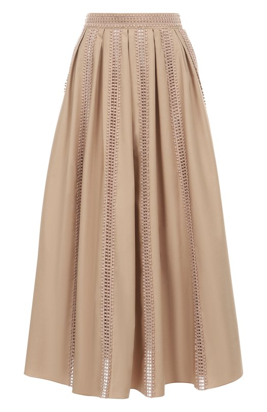 Хлопковая юбка Elie Saab SK139NS25/P0009 Бежевый SK139NS25/P0009