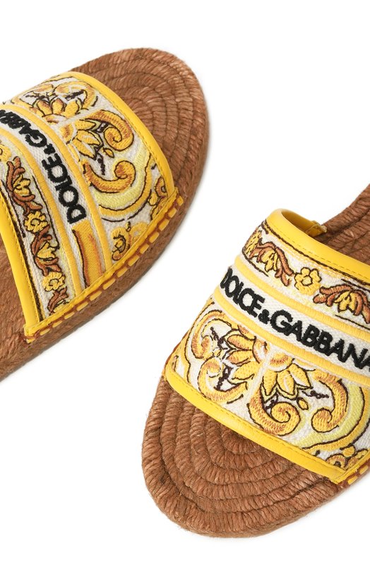 Текстильные шлепанцы Dolce & Gabbana CE0148/AV804 Жёлтый  CE0148/AV804 Фото 7