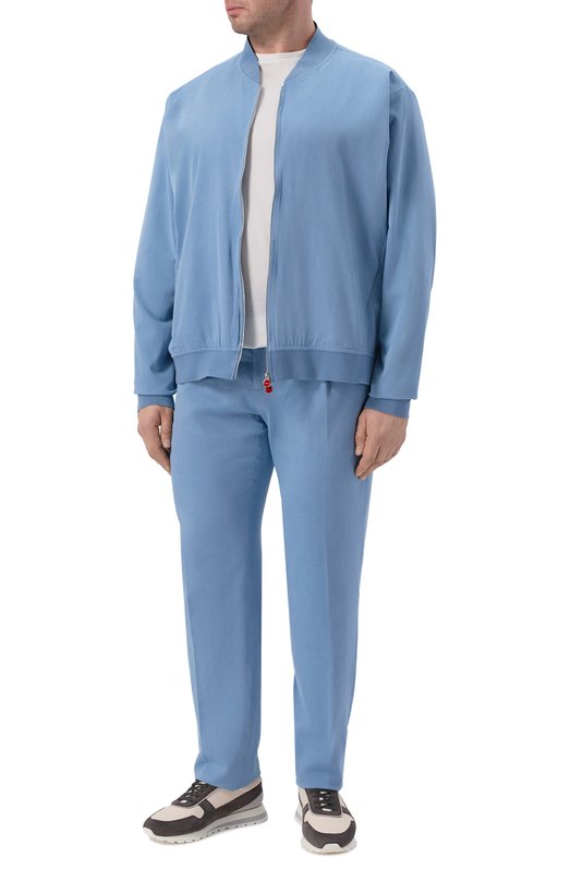 Хлопковый бомбер Kiton UG0001H0969503 Голубой  UG0001H0969503 Фото 2
