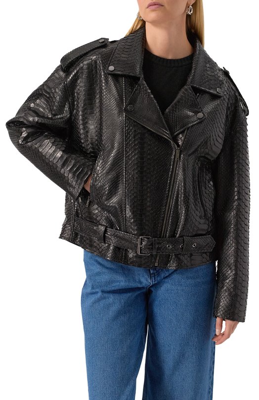 Куртка из кожи питона MVST EXBCK-Y298-2/YLN001 Чёрный  EXBCK-Y298-2/YLN001 Фото 3