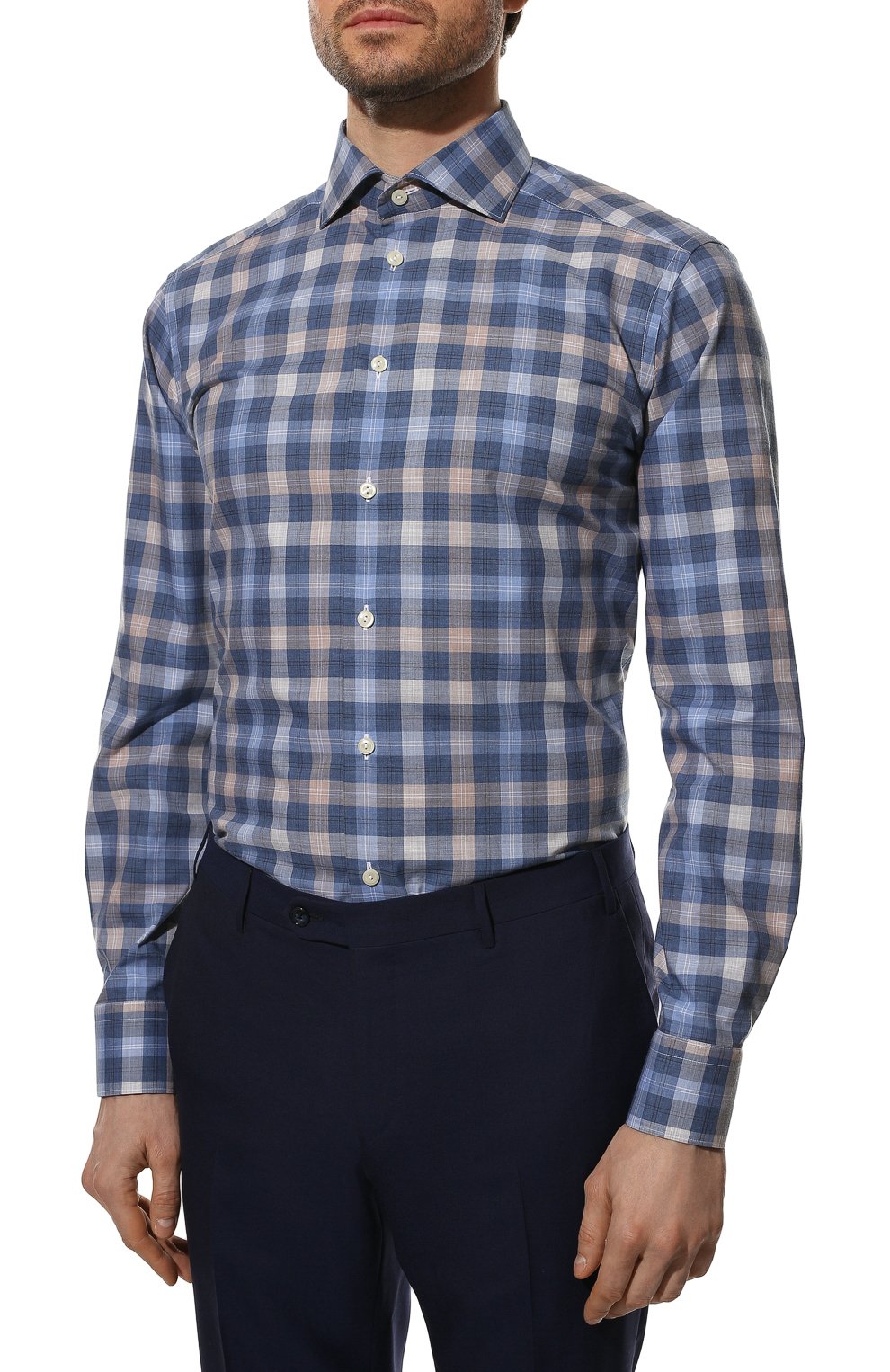 Хлопковая сорочка ETON синего цвета по цене 24550 руб., арт. 1000 03181, фото 3 Хлопковая сорочка ETON, арт. 1000 03181, фото 3