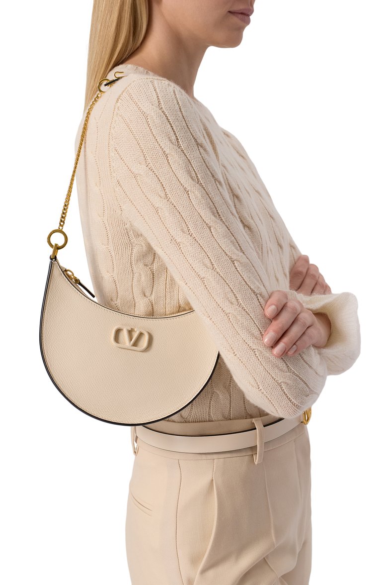 Женская сумка vlogo signature mini VALENTINO кремового цвета, арт. 6W2P0W19/RQR | Фото 2 (Материал: Натуральная кожа; Размер: mini)