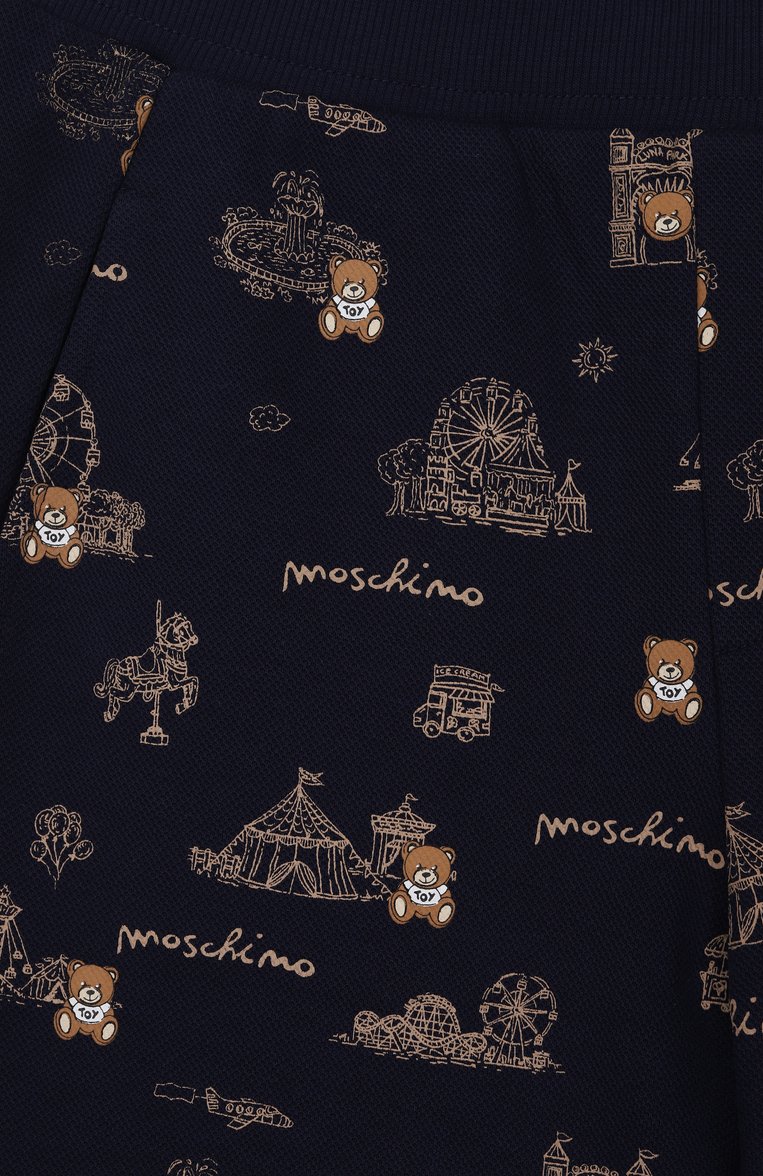Детского комплект из футболки и шорт MOSCHINO темно-синего цвета, арт. HUG00P/LCB60/10-14 | Фото 7 (Материал внешний: Хлопок; Рукава: Короткие; Мальчики Кросс-КТ: Костюмы-спорт; Тематический товар: Teddy Bear; Автоматизация состава: Проставлено; Автоматизация ТО: Проставлено; Ростовка одежда: 10 - 11 лет | 140 - 146см, 12 лет | 152 см)
