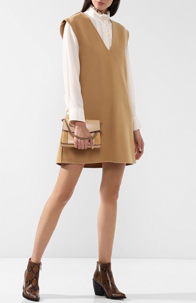 Шерстяное мини-платье с v-образным вырезом CHLOÉ, арт. CHC18AR011070, фото 2