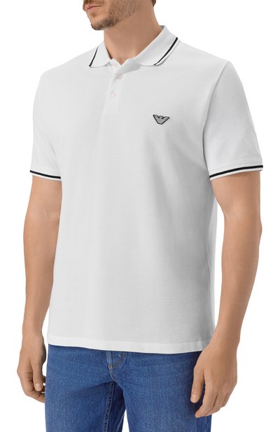 Хлопковое поло EMPORIO ARMANI белого цвета по цене 13400 руб., арт. EM001380/AF20424, фото 3 Хлопковое поло EMPORIO ARMANI, арт. EM001380/AF20424, фото 3