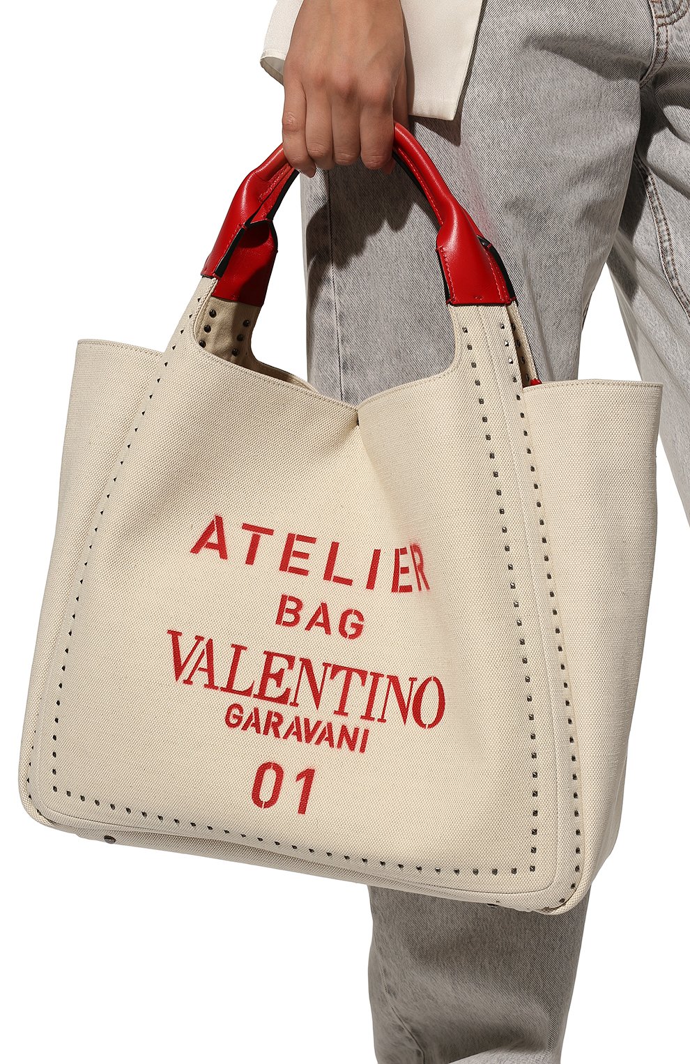 Сумка-шопер atelier medium VALENTINO бежевого цвета по цене 276000 руб., арт. UW0B0H85/NIZ, фото 3 Сумка-шопер atelier medium VALENTINO, арт. UW0B0H85/NIZ, фото 3