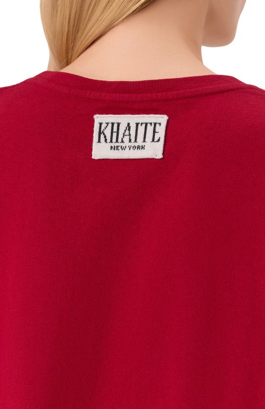 Хлопковая футболка Khaite 2196138/MAE Красный  2196138/MAE Фото 5
