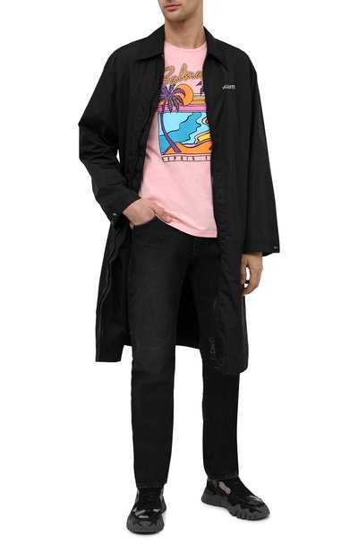 Хлопковая футболка BALMAIN розового цвета по цене 35250 руб., арт. VH1EF000/G024, фото 2 Хлопковая футболка BALMAIN, арт. VH1EF000/G024, фото 2