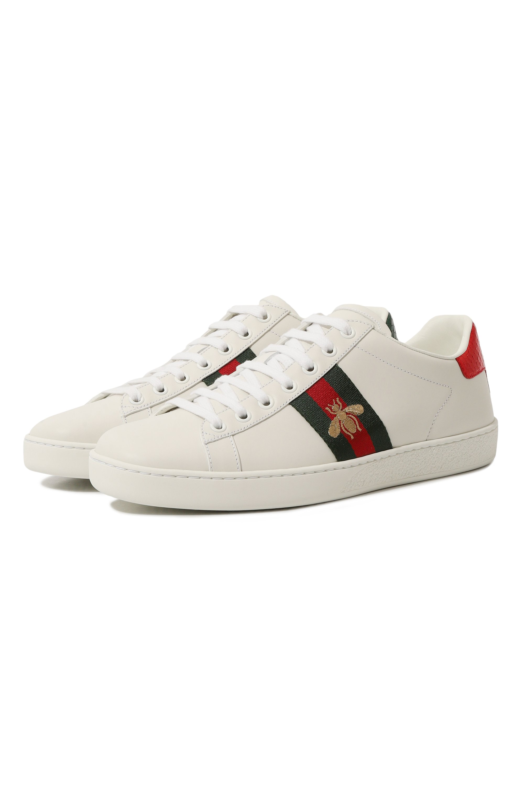 Кожаные кеды new ace GUCCI молочного цвета по цене 82700 руб., арт. 431942/02JP0, фото 1 Кожаные кеды new ace GUCCI, арт. 431942/02JP0, фото 1