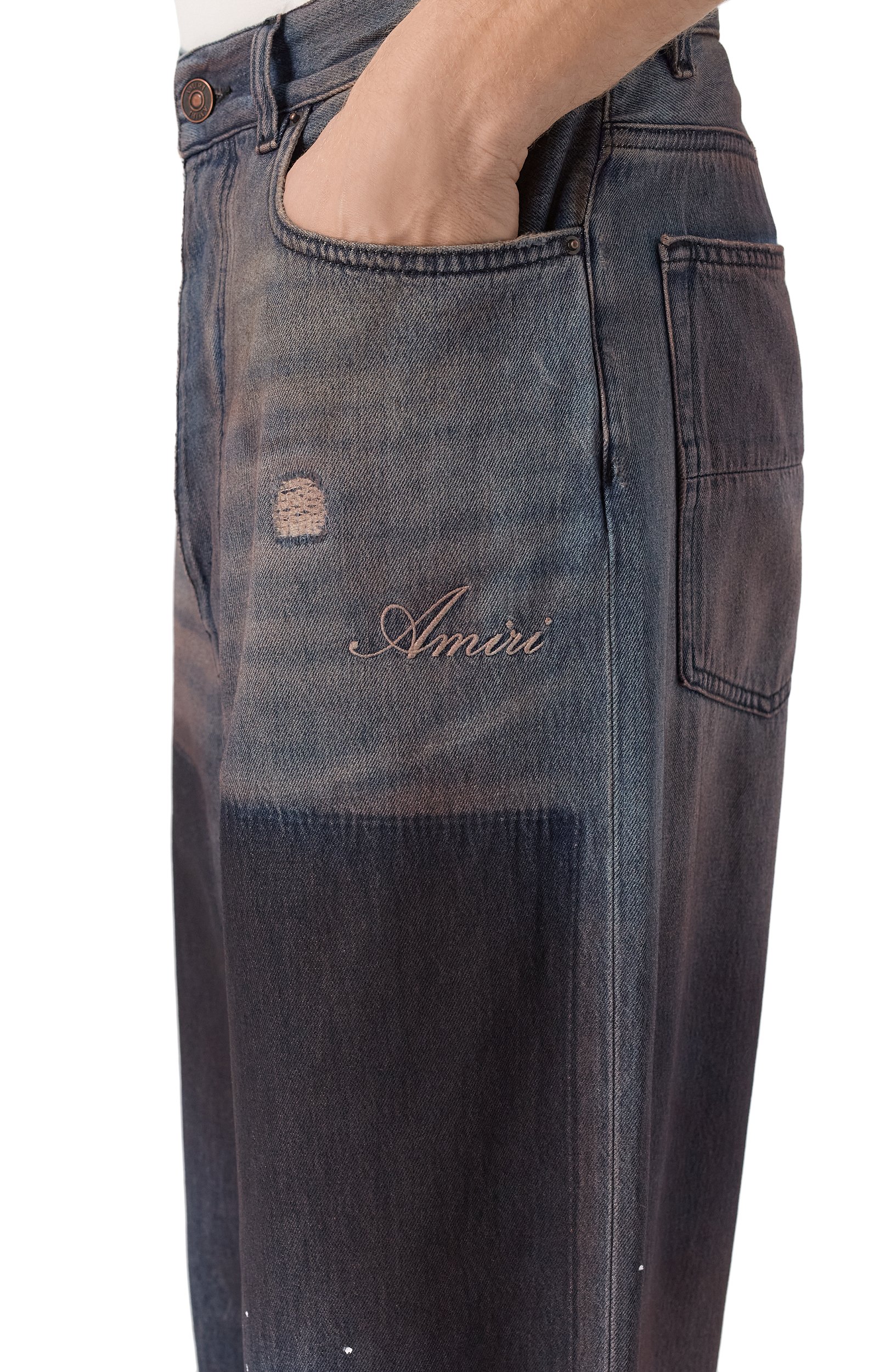 Джинсы AMIRI синего цвета по цене 95650 руб., арт. AMBMJE1136, фото 5 Джинсы AMIRI, арт. AMBMJE1136, фото 5