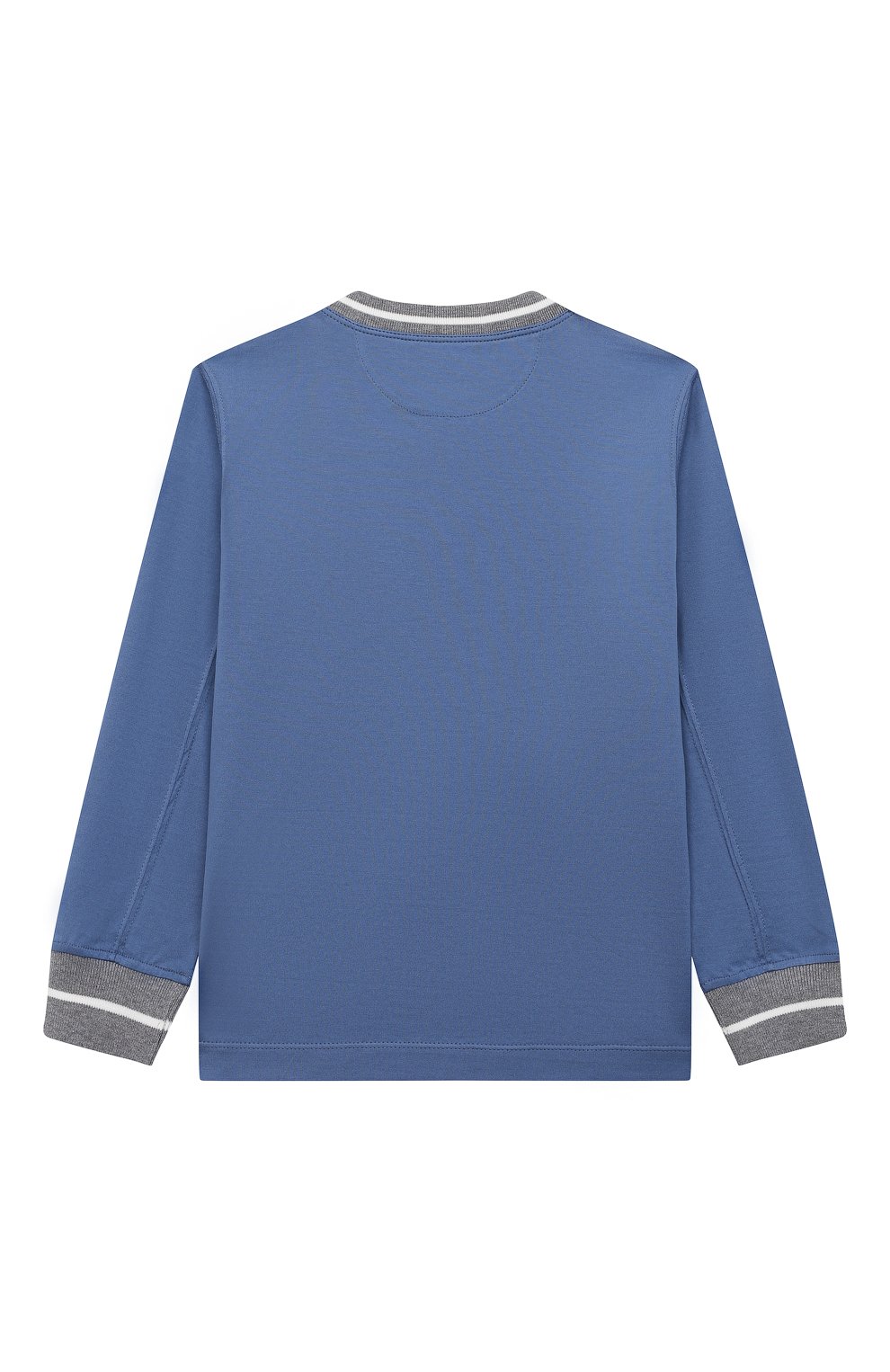 Хлопковый лонгслив BRUNELLO CUCINELLI синего цвета по цене 25300 руб., арт. B0T61T109A, фото 2 Хлопковый лонгслив BRUNELLO CUCINELLI, арт. B0T61T109A, фото 2