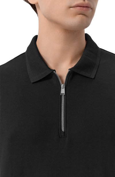 Хлопковое поло BOSS черного цвета по цене 19950 руб., арт. 50555108, фото 5 Хлопковое поло BOSS, арт. 50555108, фото 5