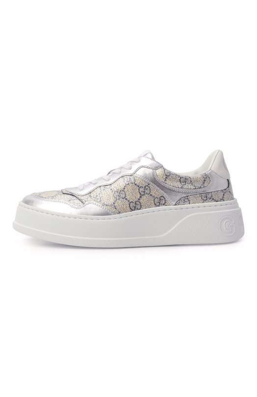 Кожаные кеды Gucci 813197/FAD2E Серебряный  813197/FAD2E Фото 4
