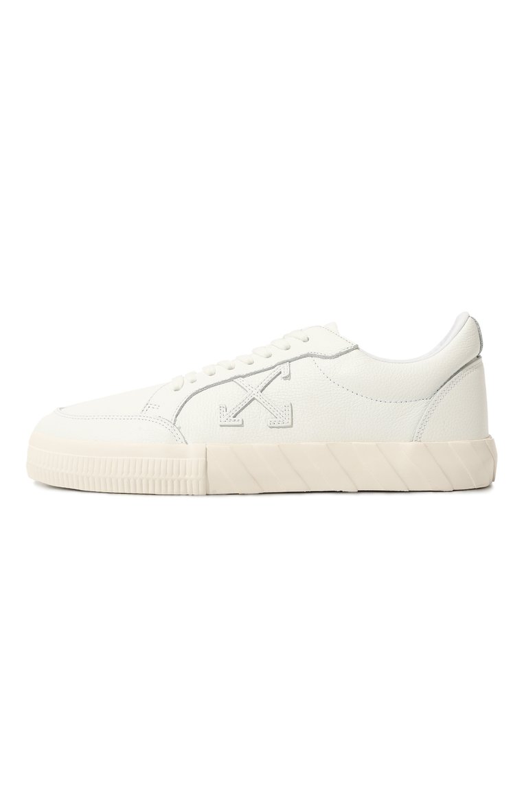 Мужские кожаные кеды low vulcanized OFF-WHITE белого цвета, арт. 0MIA085C99LEA0020101WHITE | Фото 4 (Материал сплава: Проставлено; Стили: Классический; Материал утеплителя: Без �утеплителя; Материал внутренний: Текстиль; Подошва: Массивная; Драгоценные камни: Проставлено)