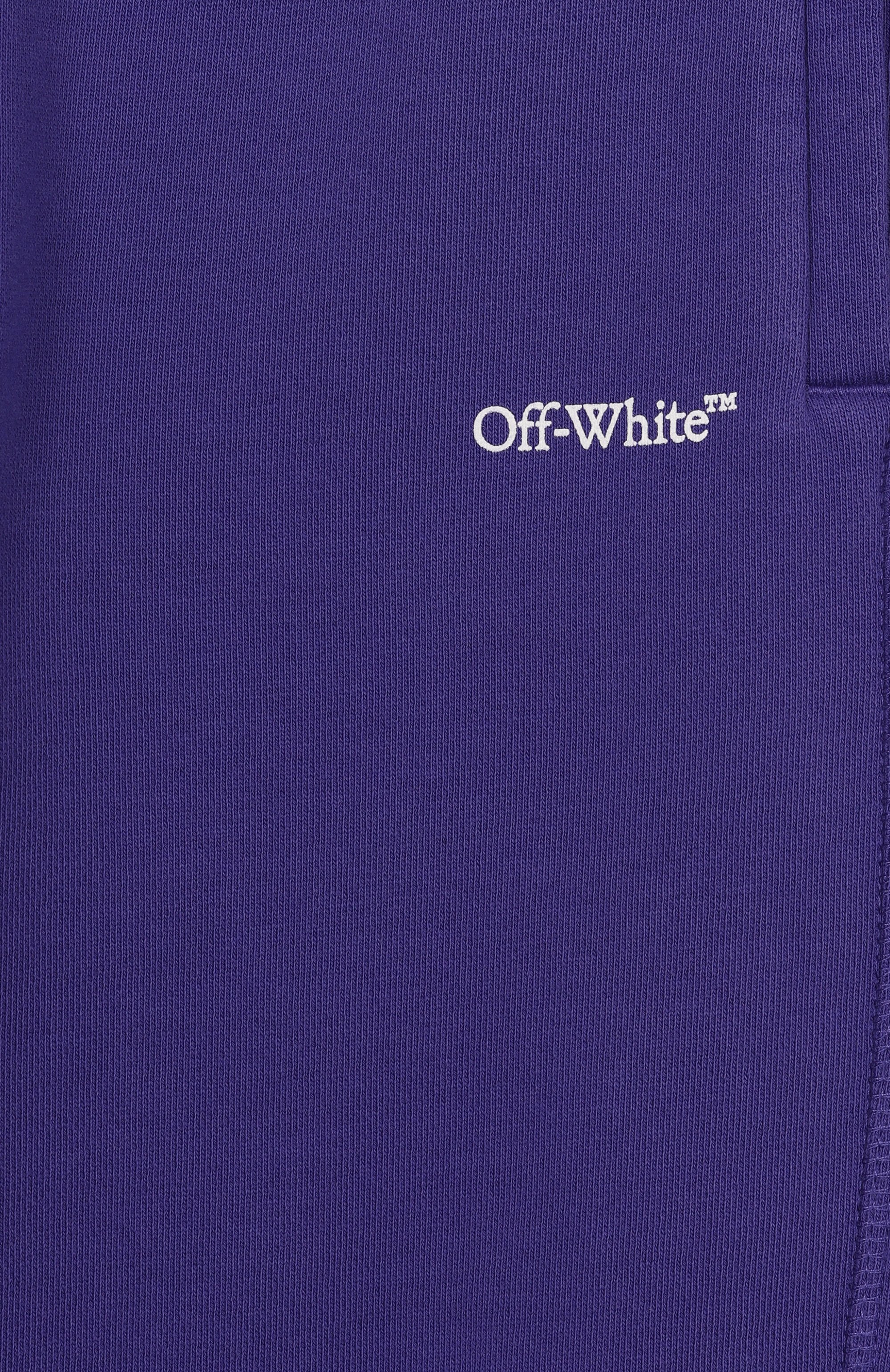 Хлопковые джоггеры OFF-WHITE фиолетового цвета по цене 21800 руб., арт. 0GCH001S25FLE002/4-12, фото 3 Хлопковые джоггеры OFF-WHITE, арт. 0GCH001S25FLE002/4-12, фото 3