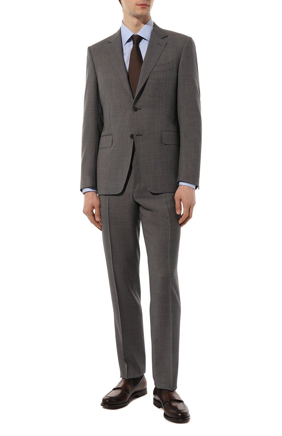 Шерстяной костюм CANALI серого цвета по цене 159000 руб., арт. 11280/19/FC04474, фото 1 Шерстяной костюм CANALI, арт. 11280/19/FC04474, фото 1