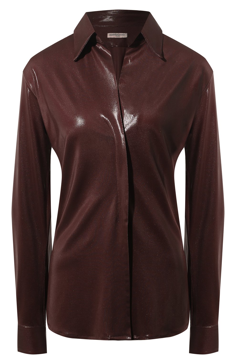 Блузка DRIES VAN NOTEN темно-коричневого цвета по цене 69950 руб., арт. 232-011105-7407, фото 1 Блузка DRIES VAN NOTEN, арт. 232-011105-7407, фото 1