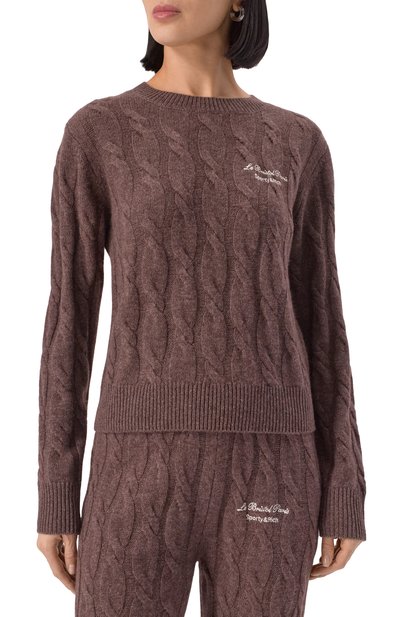 Кашемировый свитер SPORTY AND RICH коричневого цвета по цене 36400 руб., арт. WS066517619BR03, фото 3 Кашемировый свитер SPORTY AND RICH, арт. WS066517619BR03, фото 3