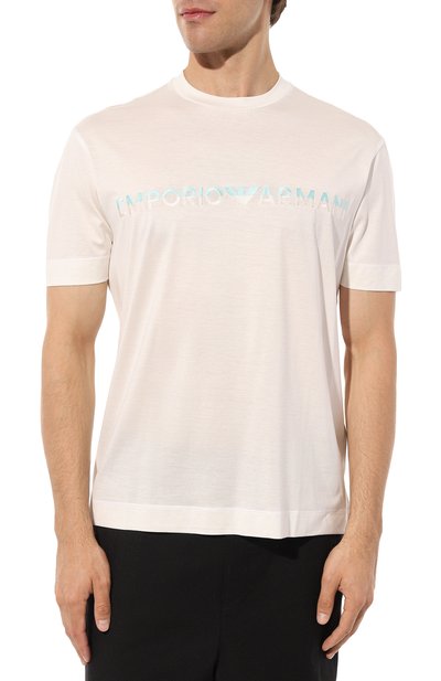 Футболка EMPORIO ARMANI белого цвета по цене 14250 руб., арт. 6R1TDJ/1JUVZ, фото 3 Футболка EMPORIO ARMANI, арт. 6R1TDJ/1JUVZ, фото 3